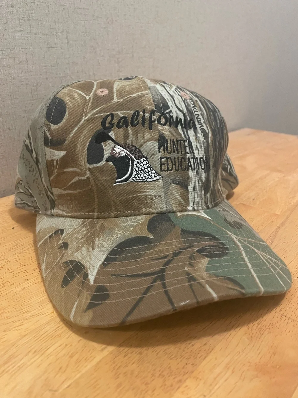 Vintage Camo California Hunter Education Ball Cap Quail
